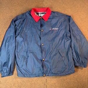 Tommy Hilfiger Athletics Windbreaker Jacket Mens Large Blue Red Snap Front A-
